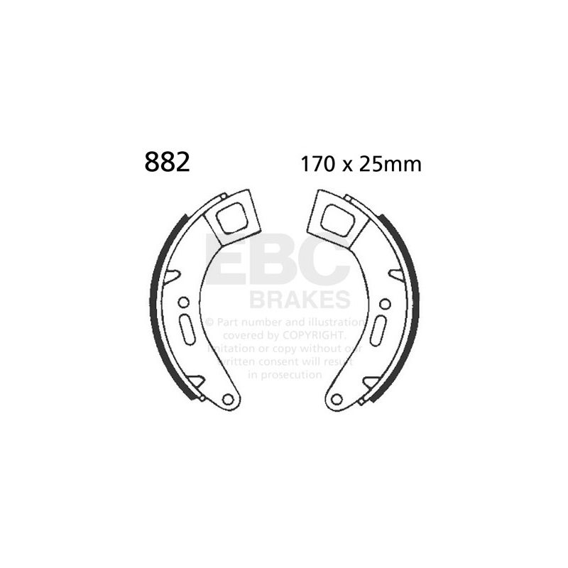 Brake shoe set EBC excluding springs