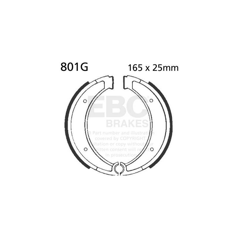 Brake shoe set EBC grooved