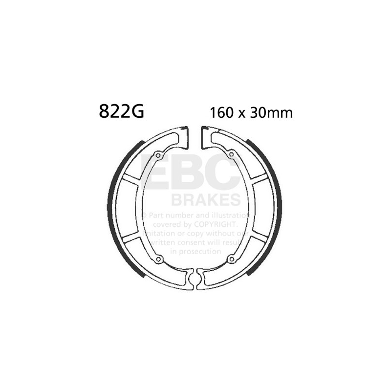 Brake shoe set EBC grooved
