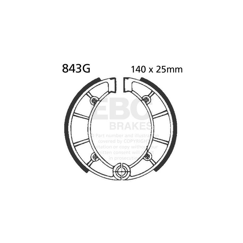 Brake shoe set EBC grooved