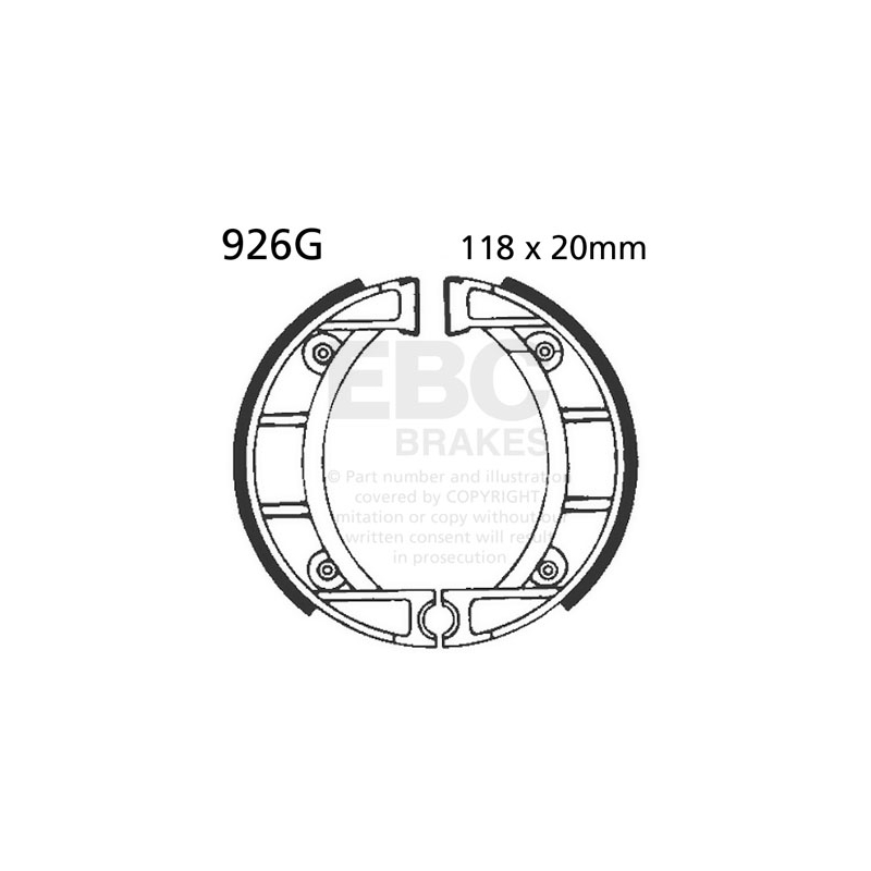 Brake shoe set EBC grooved