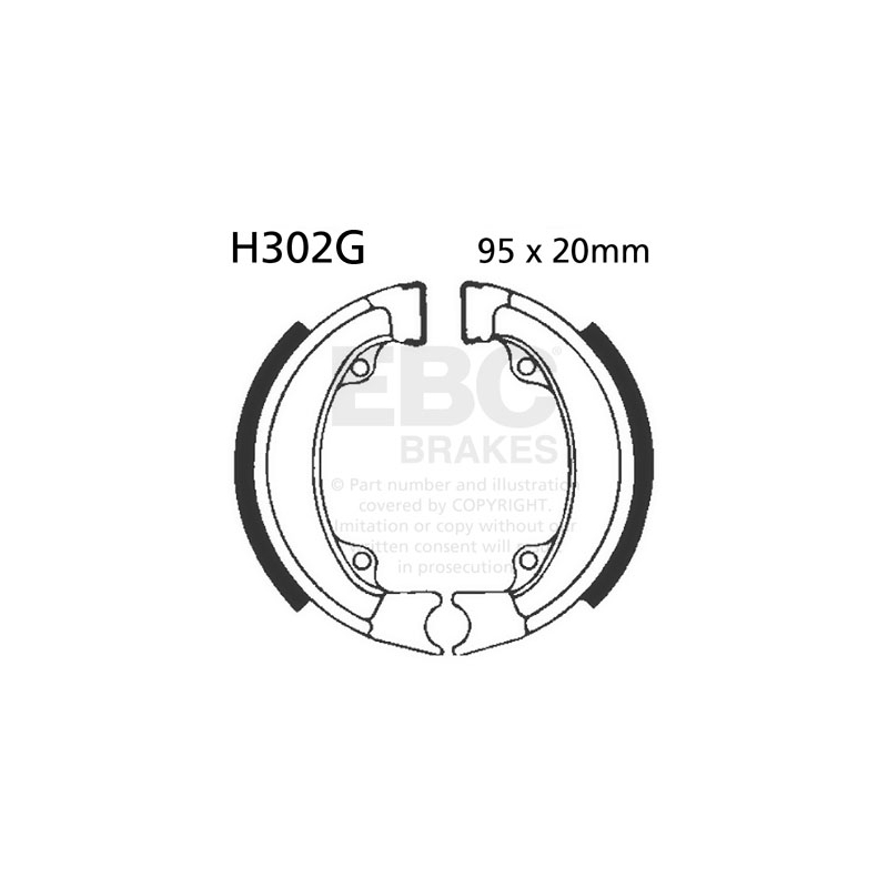 Brake shoe set EBC grooved