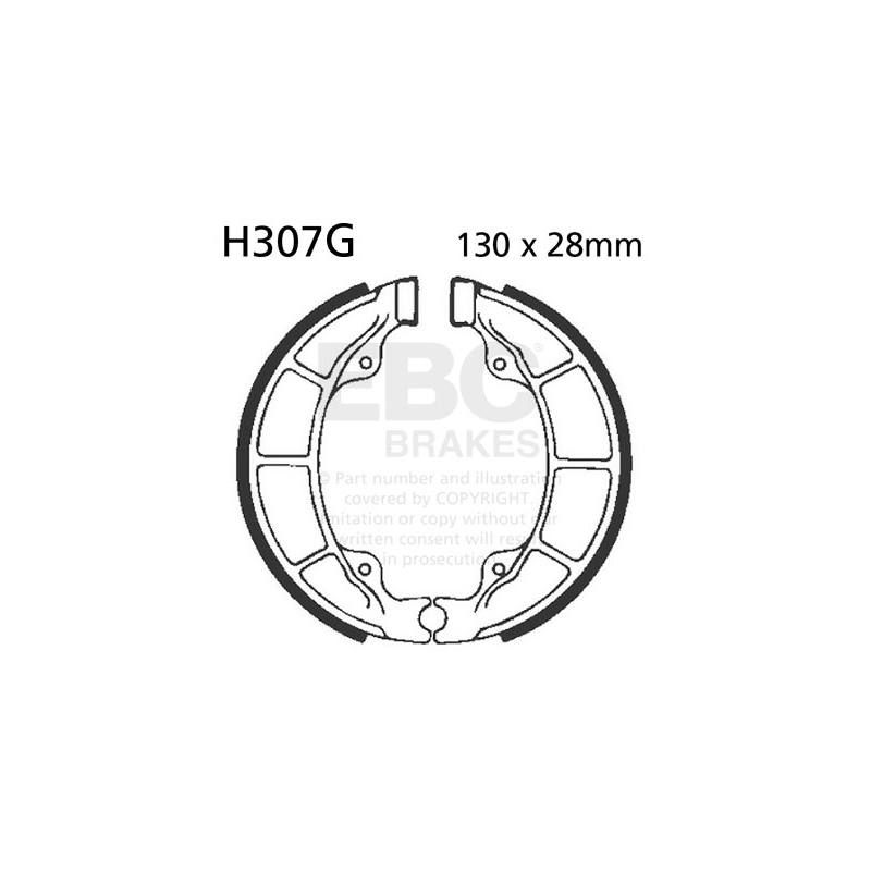 Brake shoe set EBC grooved
