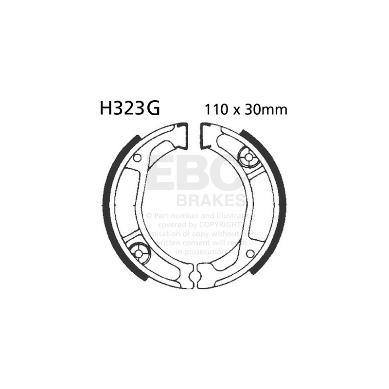 Brake shoe set EBC grooved