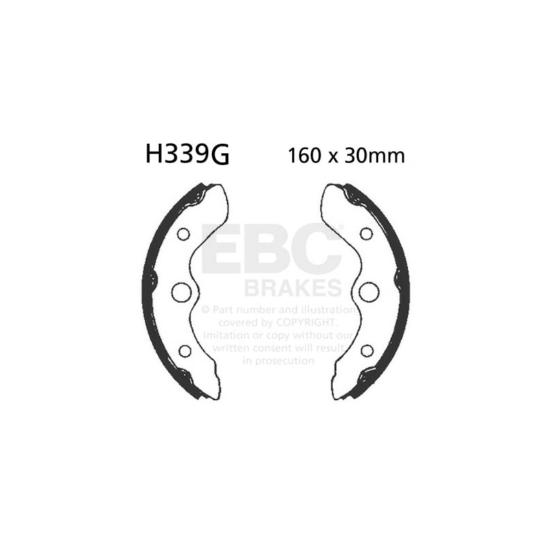Brake shoe set EBC grooved