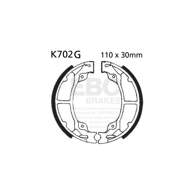 Brake shoe set EBC grooved