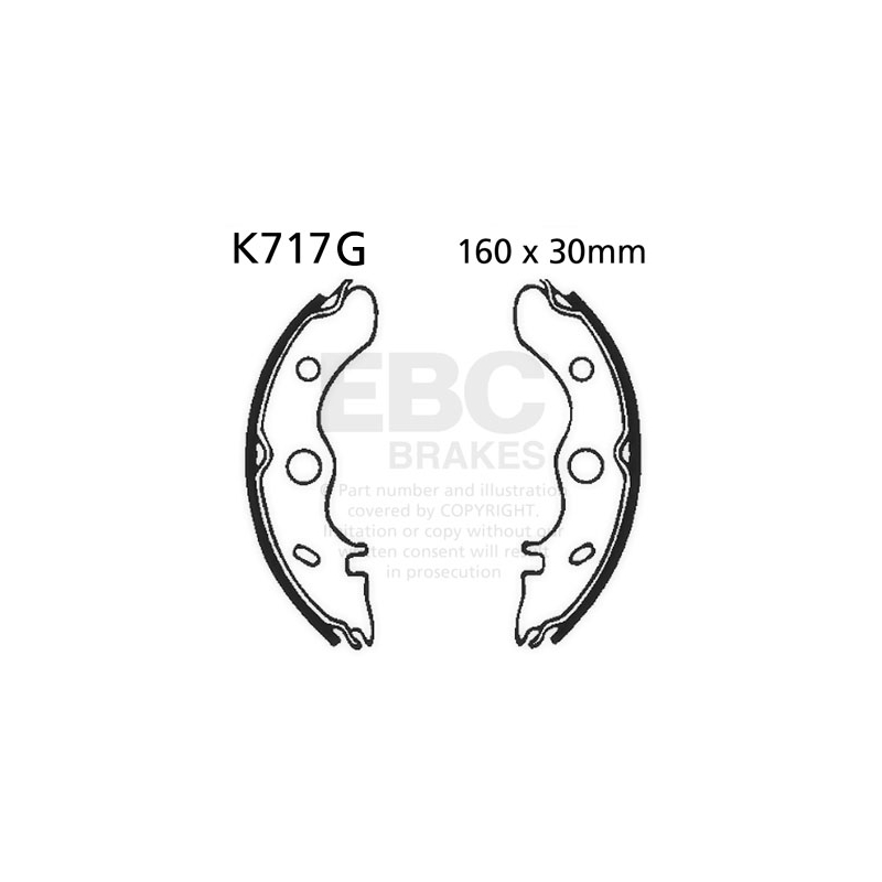 Brake shoe set EBC grooved
