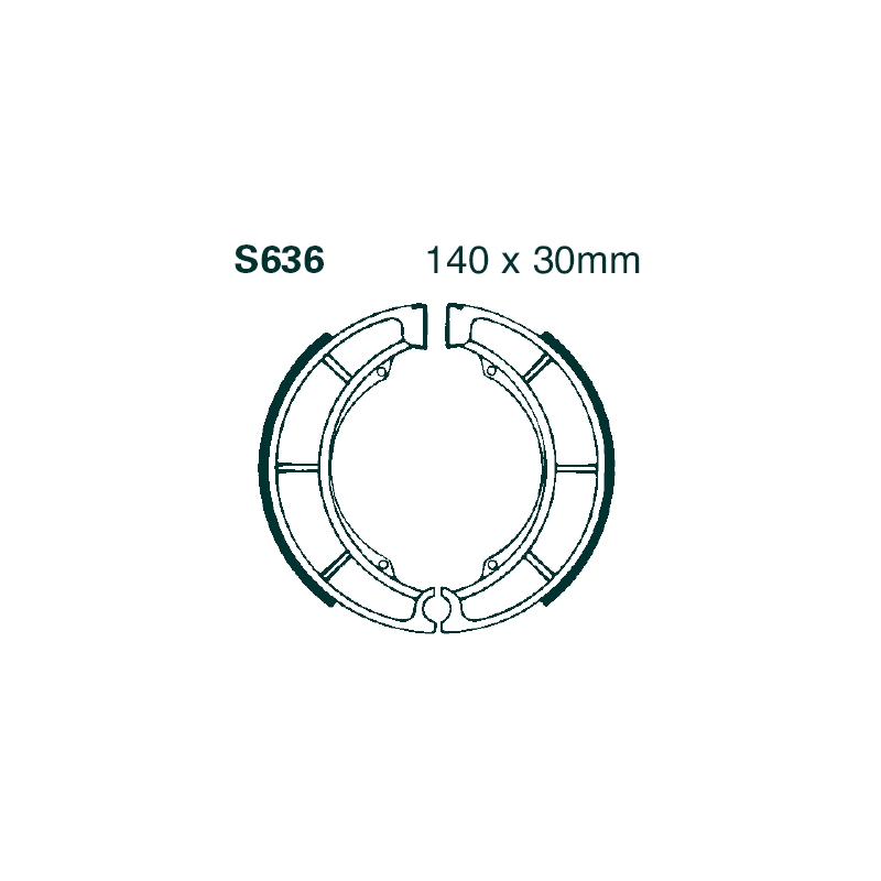 Brake shoe set EBC grooved