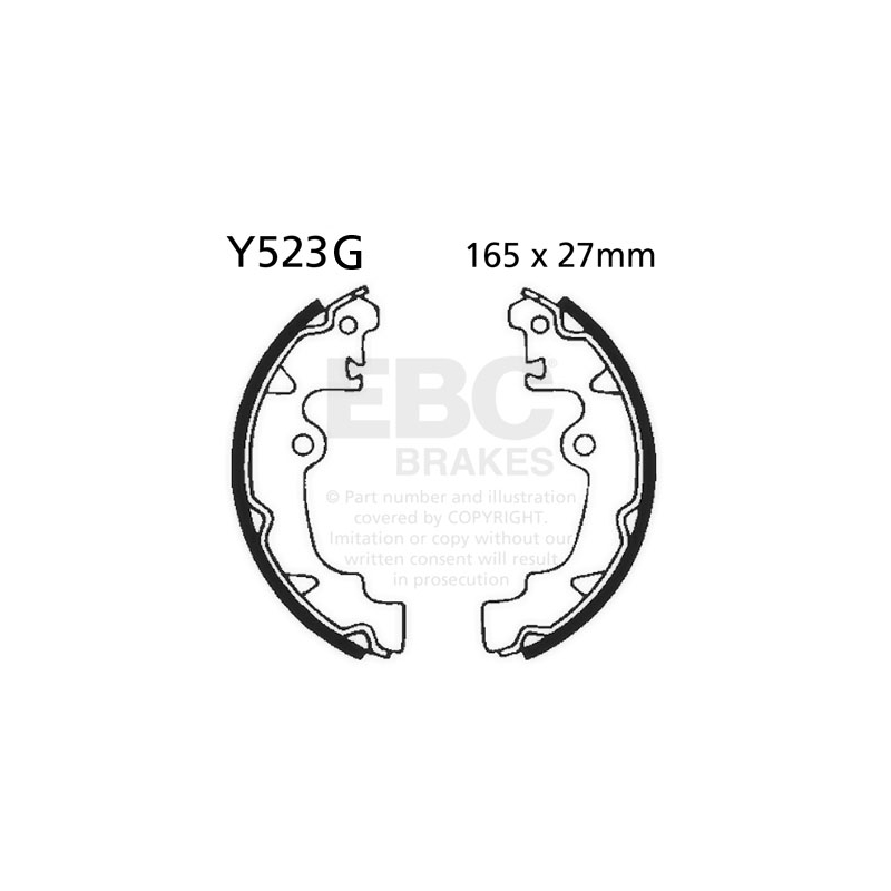 Brake shoe set EBC grooved