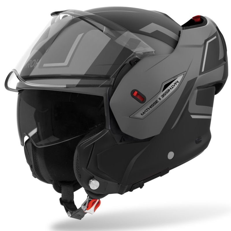 Kask motocyklowy Airoh Mathisse 2 Genius typu flip-up matowo-szary