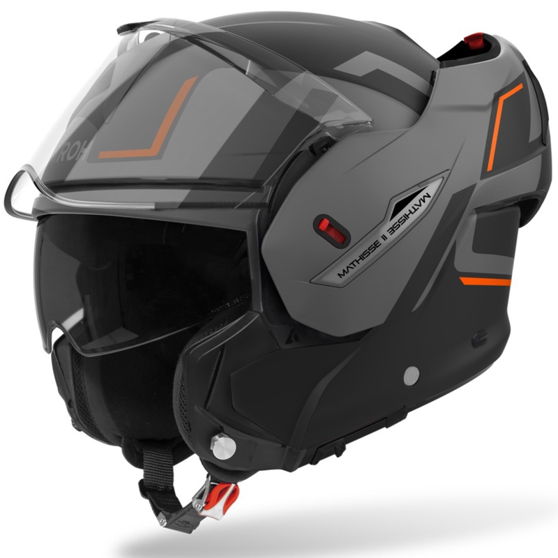 Kask motocyklowy Airoh Mathisse 2 Genius flip-up matowy pomarańczowy
