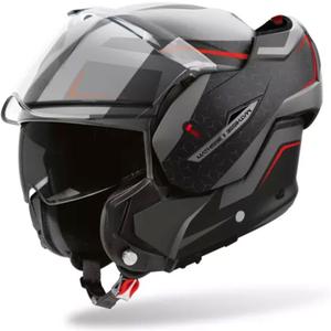 Kask motocyklowy Airoh Mathisse 2 Magnet flip-up matowy szaro-czarno-czerwony