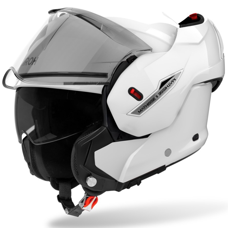 Kask motocyklowy Airoh Mathisse 2 Color z odchylaną klapką biały