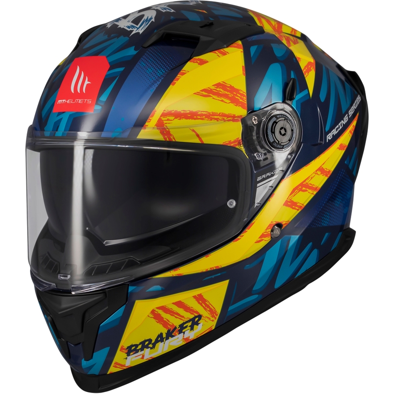 Kask motocyklowy integralny MT Braker SV Fury niebiesko-żółty