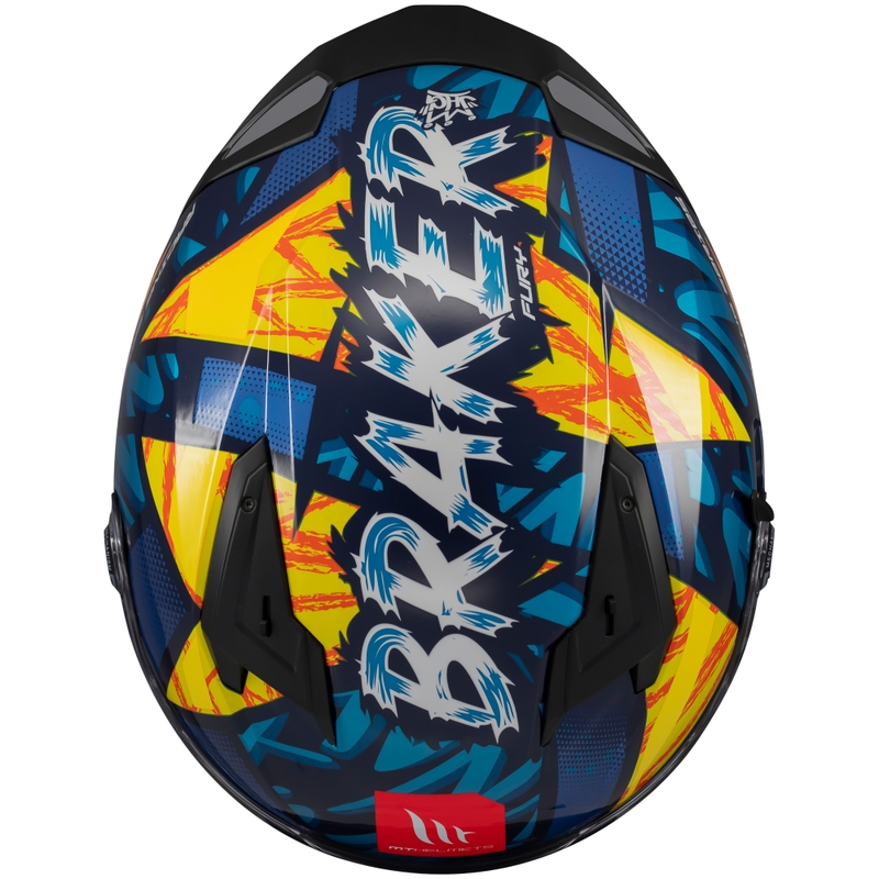 Kask motocyklowy integralny MT Braker SV Fury niebiesko-żółty