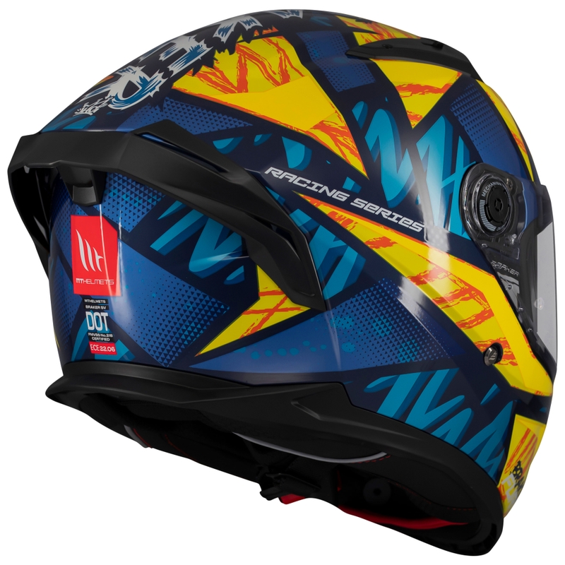 Kask motocyklowy integralny MT Braker SV Fury niebiesko-żółty