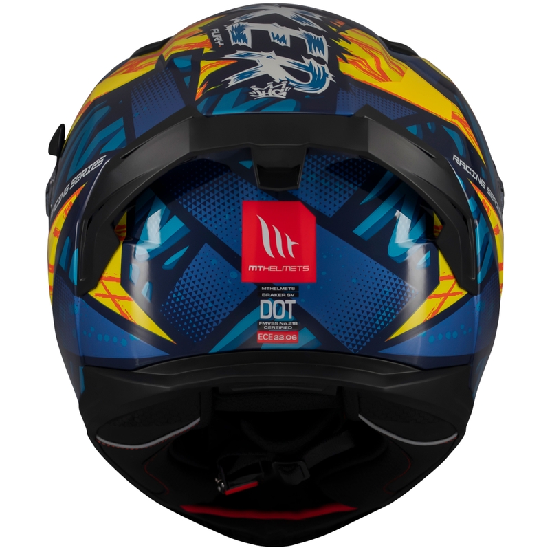 Kask motocyklowy integralny MT Braker SV Fury niebiesko-żółty