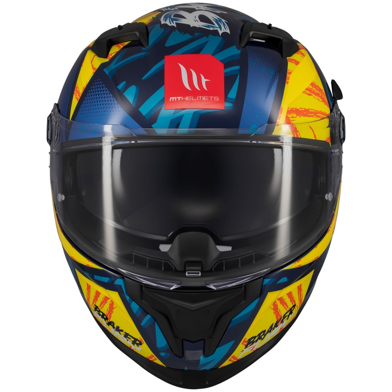 Kask motocyklowy integralny MT Braker SV Fury niebiesko-żółty