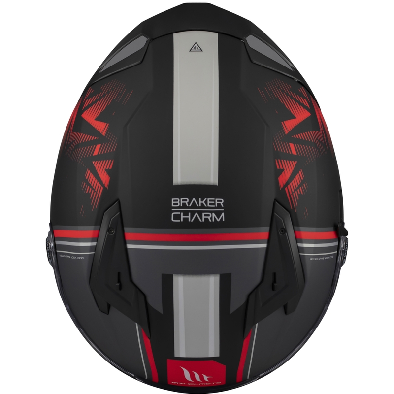 Kask motocyklowy integralny MT Braker SV Charm matowy czarno-czerwony
