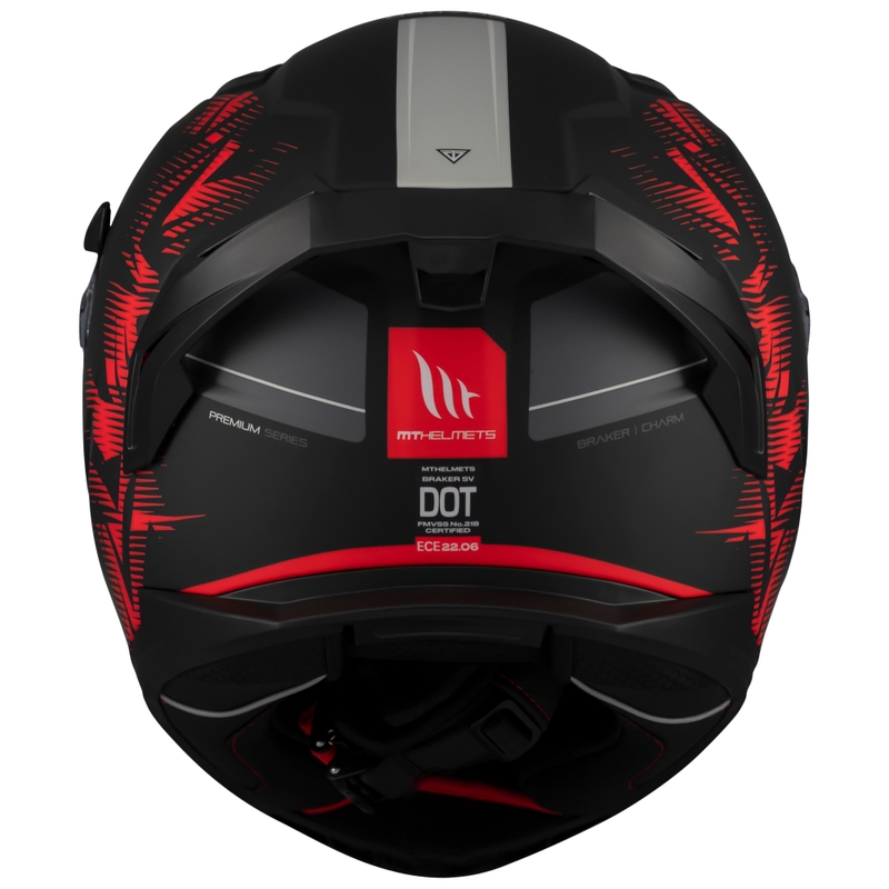 Kask motocyklowy integralny MT Braker SV Charm matowy czarno-czerwony