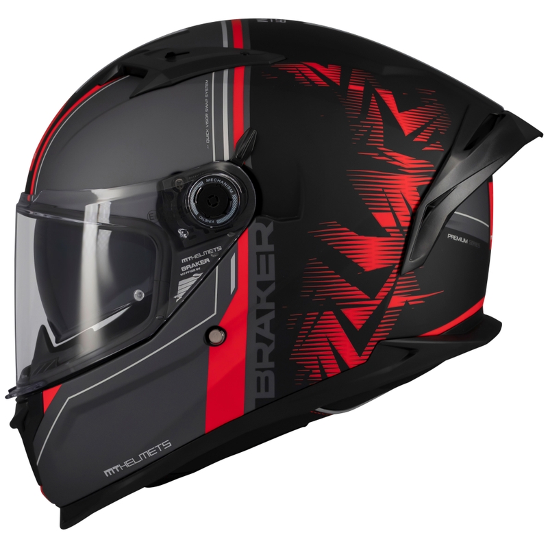 Kask motocyklowy integralny MT Braker SV Charm matowy czarno-czerwony