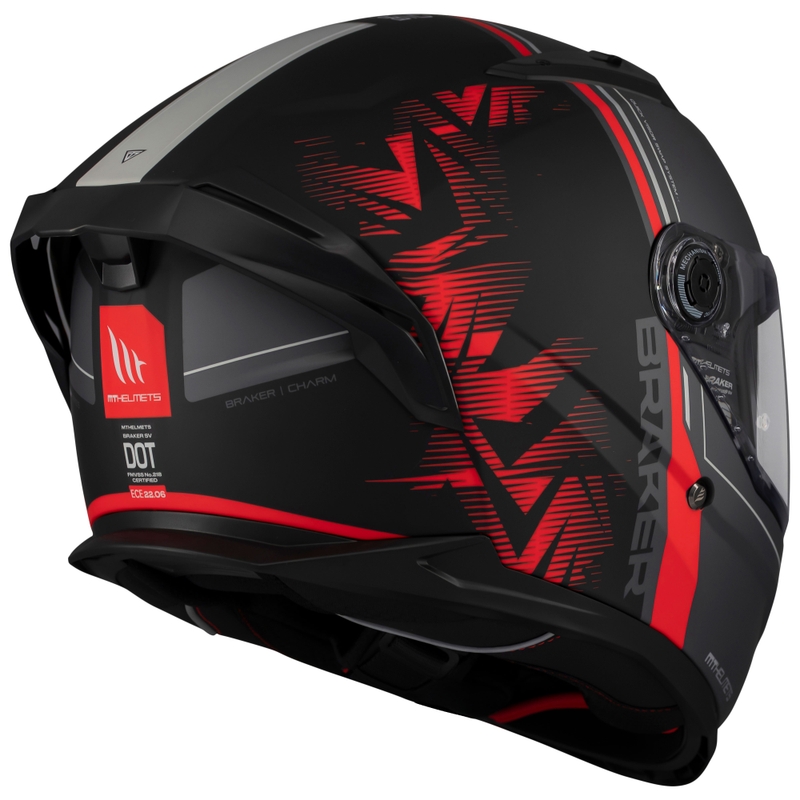 Kask motocyklowy integralny MT Braker SV Charm matowy czarno-czerwony
