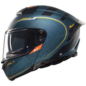 Kask motocyklowy typu flip-up MT Atom 2 SV Destiny matowy zielono-czarny