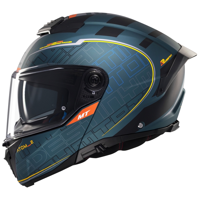 Kask motocyklowy typu flip-up MT Atom 2 SV Destiny matowy zielono-czarny