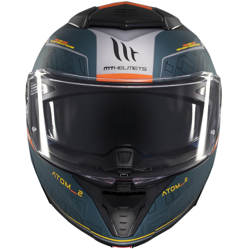 Kask motocyklowy typu flip-up MT Atom 2 SV Destiny matowy zielono-czarny