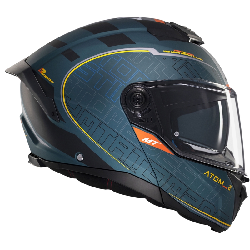 Kask motocyklowy typu flip-up MT Atom 2 SV Destiny matowy zielono-czarny