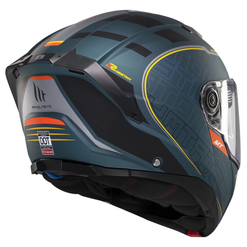 Kask motocyklowy typu flip-up MT Atom 2 SV Destiny matowy zielono-czarny