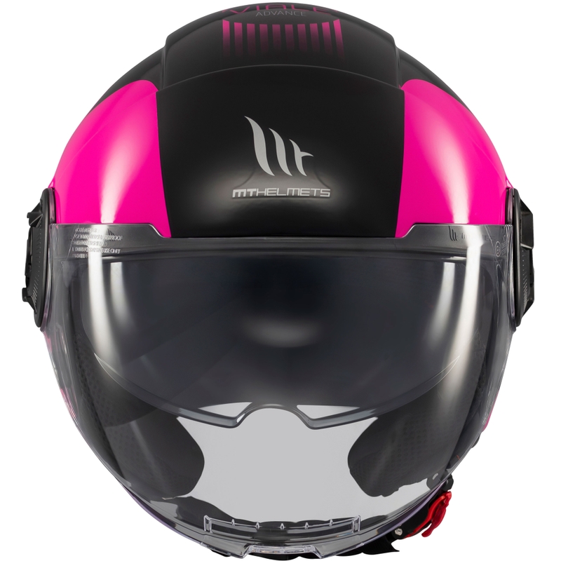 Kask motocyklowy otwarty MT Viale SV S Advance czarno-różowy