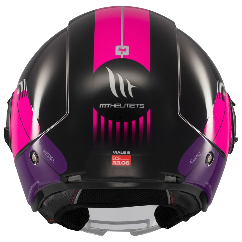 Kask motocyklowy otwarty MT Viale SV S Advance czarno-różowy