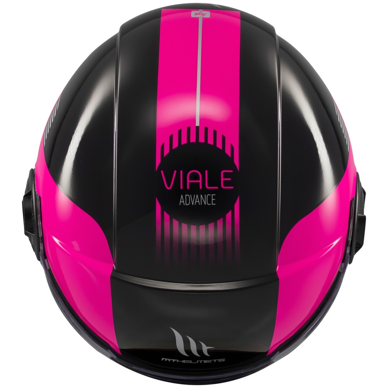 Kask motocyklowy otwarty MT Viale SV S Advance czarno-różowy