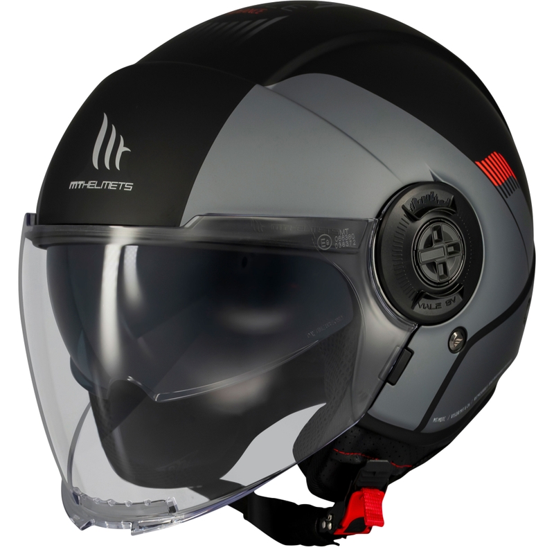 Kask motocyklowy otwarty MT Viale SV S Advance matowy czarno-szary