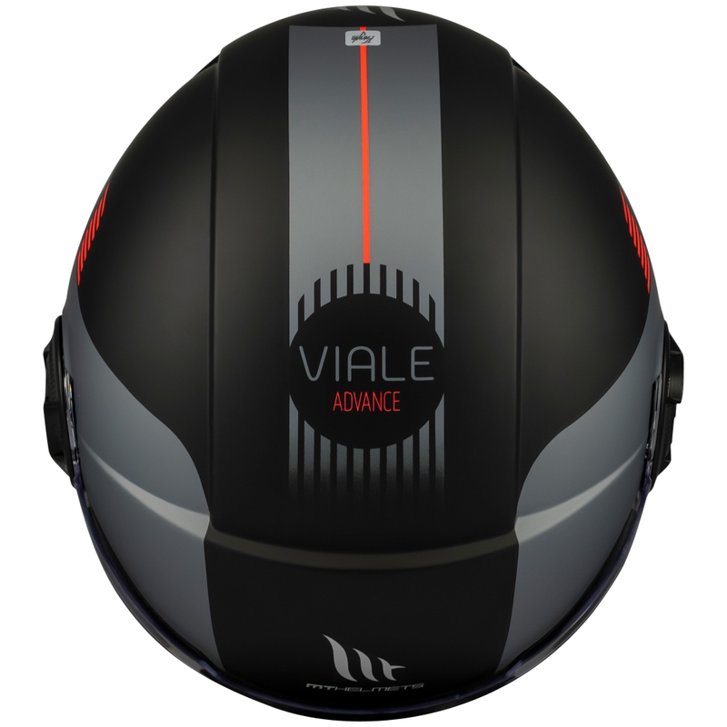 Kask motocyklowy otwarty MT Viale SV S Advance matowy czarno-szary
