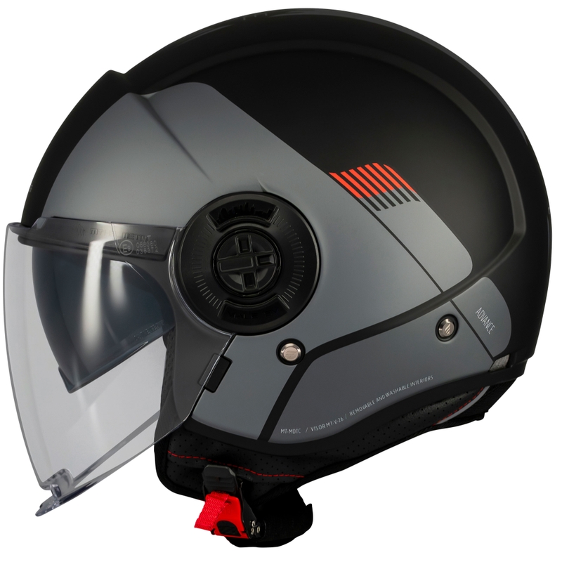 Kask motocyklowy otwarty MT Viale SV S Advance matowy czarno-szary