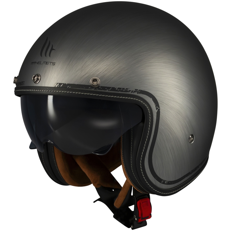 Kask motocyklowy otwarty MT Le Mans 2 SV Scratched Chrome matowy szary