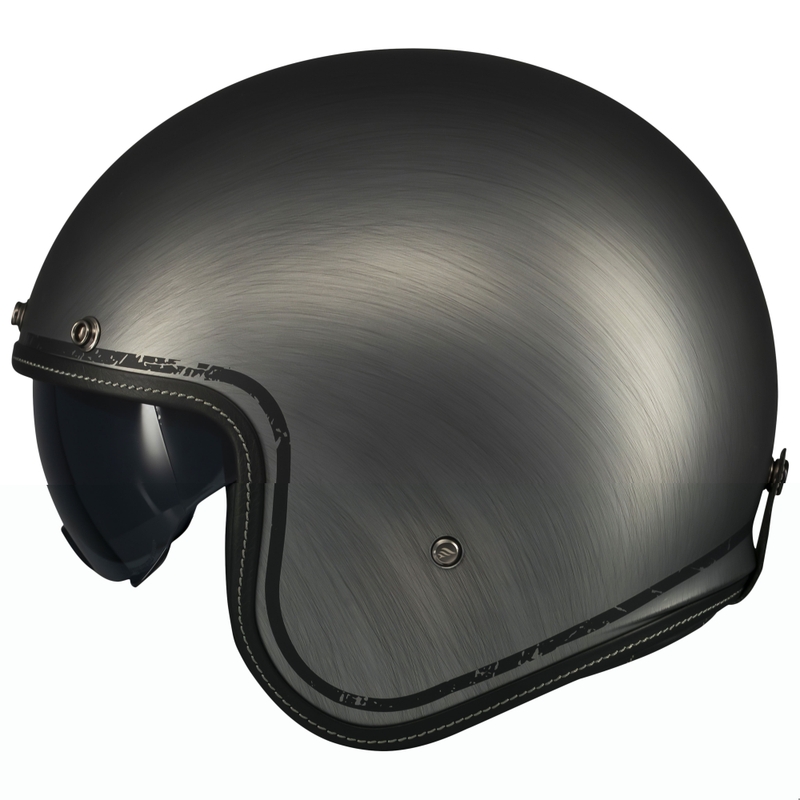 Kask motocyklowy otwarty MT Le Mans 2 SV Scratched Chrome matowy szary