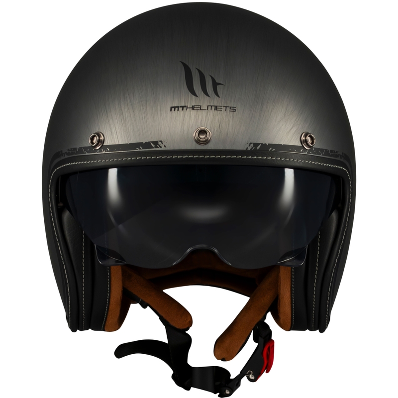 Kask motocyklowy otwarty MT Le Mans 2 SV Scratched Chrome matowy szary