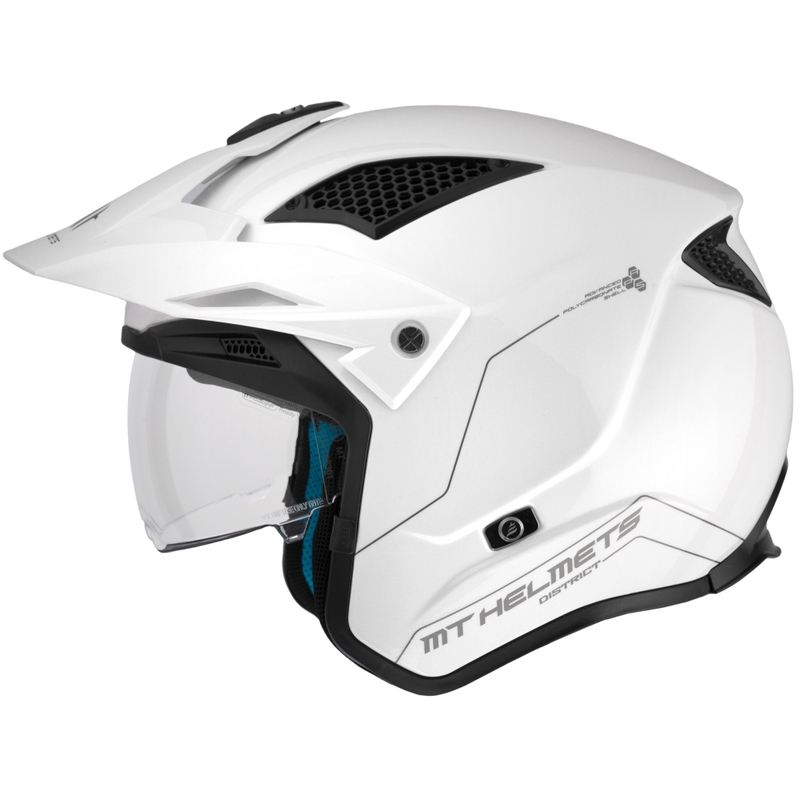 Kask motocyklowy typu „open face” MT District SV Solid biały