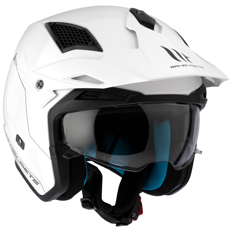 Kask motocyklowy typu „open face” MT District SV Solid biały