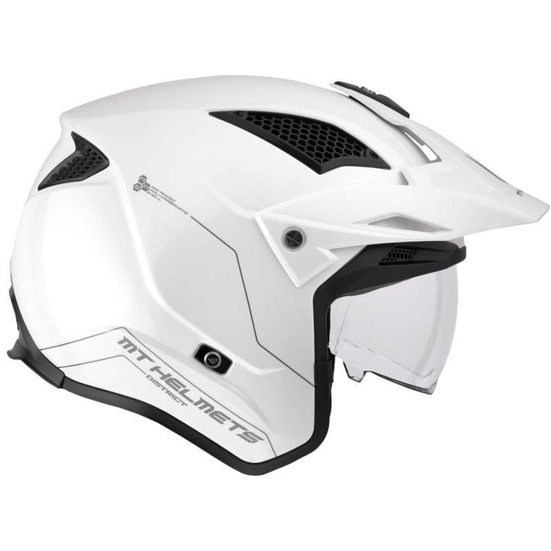 Kask motocyklowy typu „open face” MT District SV Solid biały