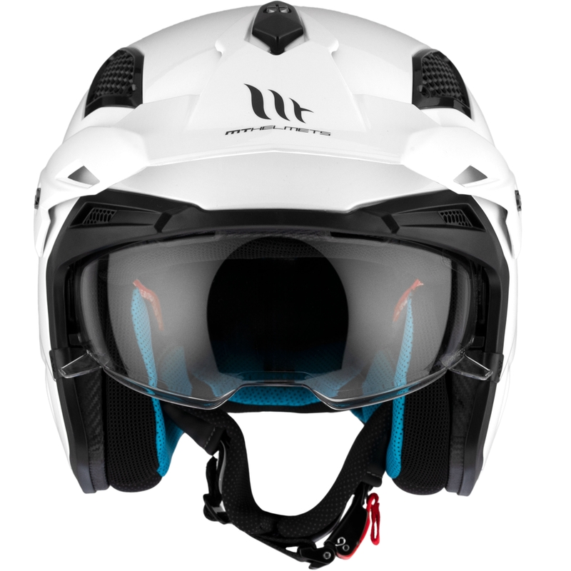 Kask motocyklowy typu „open face” MT District SV Solid biały