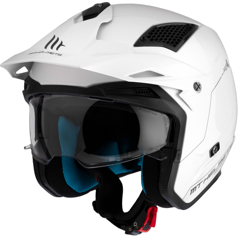 Kask motocyklowy typu „open face” MT District SV Solid biały