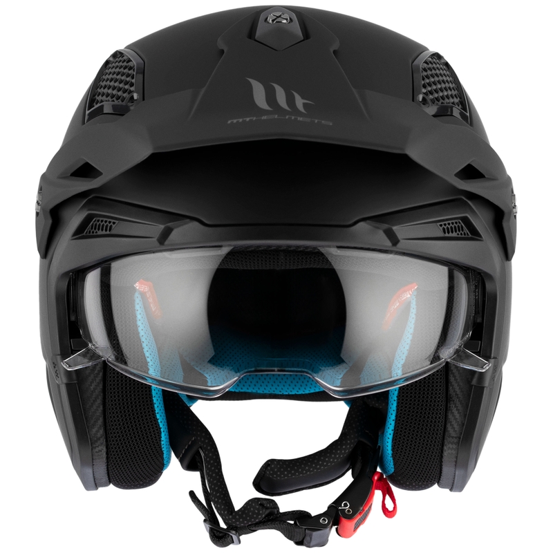 Kask motocyklowy otwarty MT District SV Solid Trial Matte Black