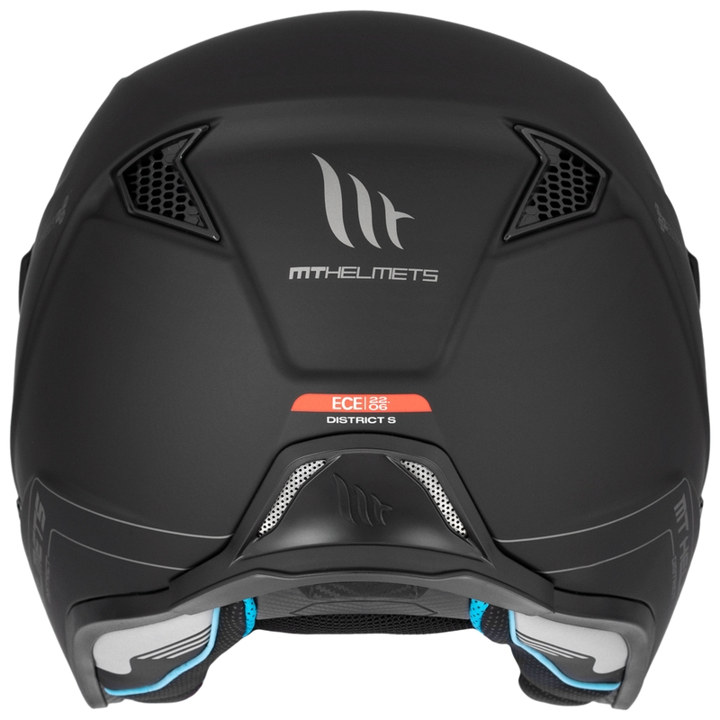Kask motocyklowy otwarty MT District SV Solid Trial Matte Black