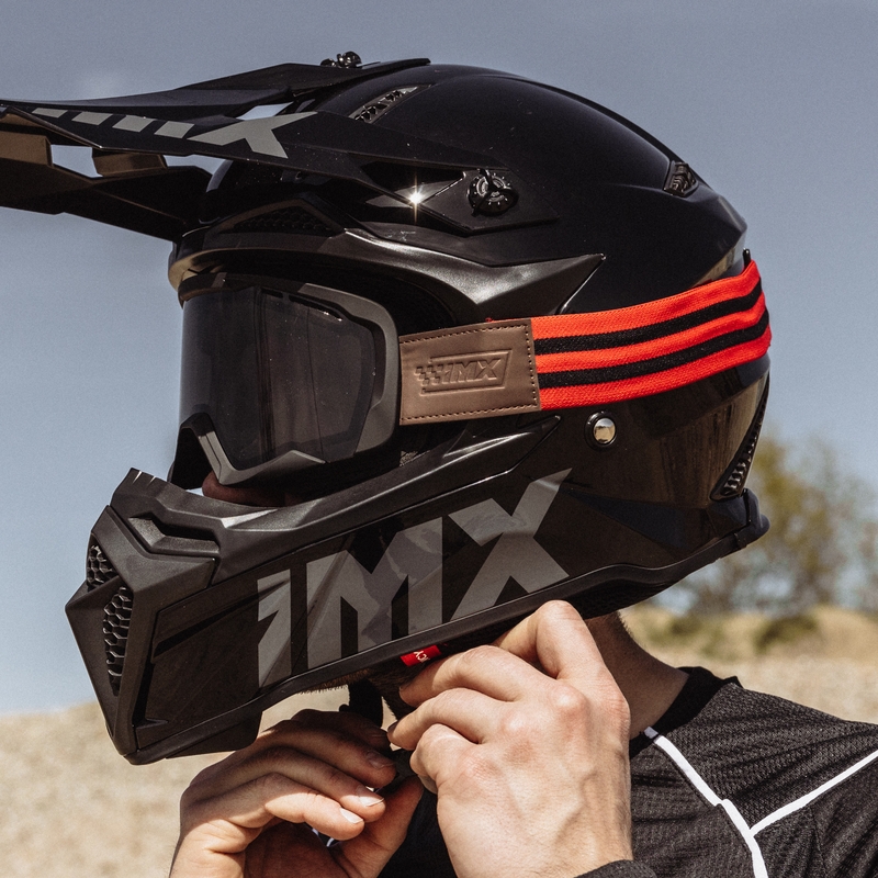 Gogle motocrossowe iMX Endurance Rust czarno-czerwone z przydymionym pleksiglasem