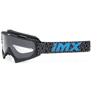 Gogle motocrossowe iMX Mud czarno-szaro-niebieskie z przezroczystym pleksiglasem