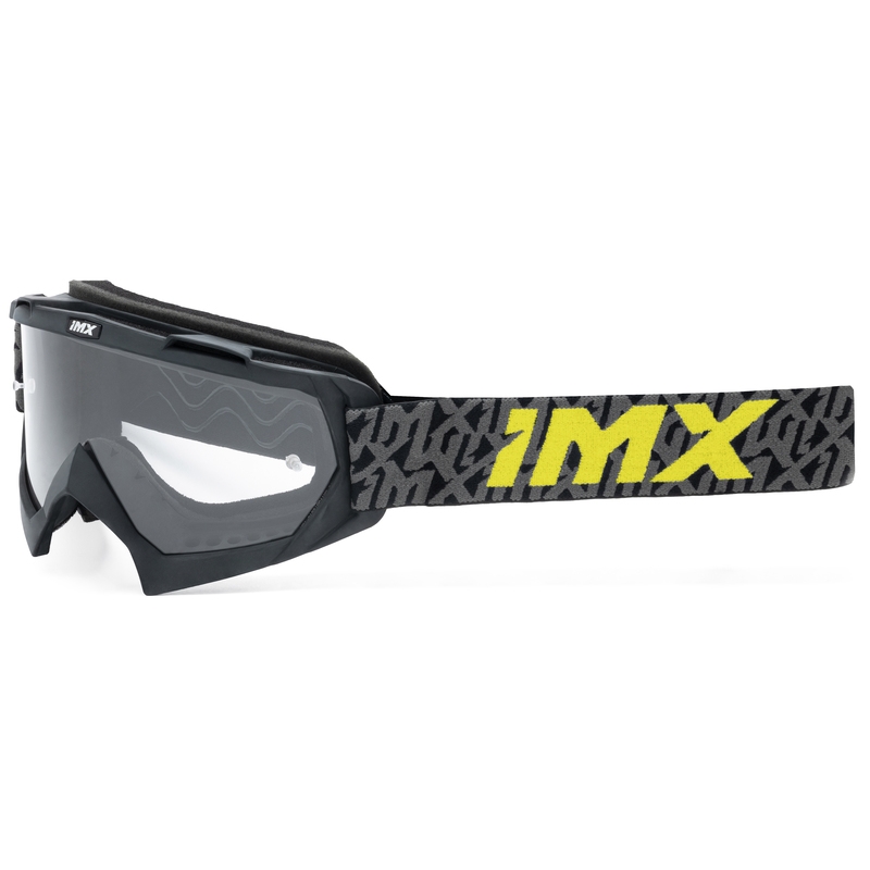 Gogle motocrossowe iMX Mud czarno-szaro-fluo żółte z przezroczystym pleksiglasem